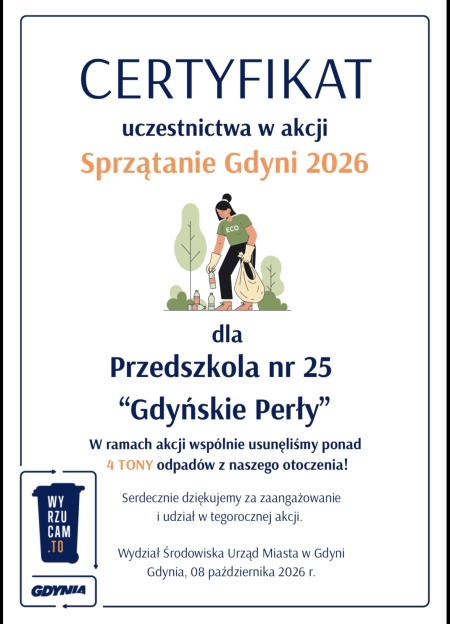 Sprzątanie Gdyni - Certyfikat